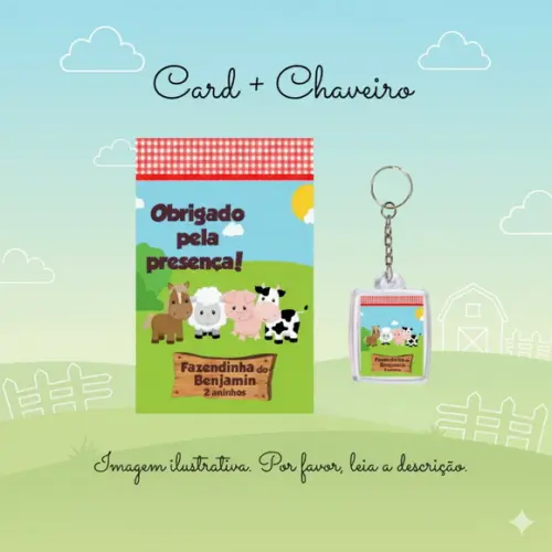 Chaveiro Personalizado Fazendinha Lembrancinha Aniversário