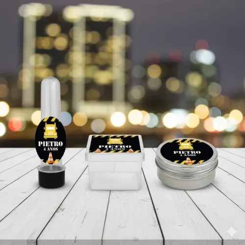 Kit Personalizado Latinha, Tubete, Caixa Acrílica Caminhão