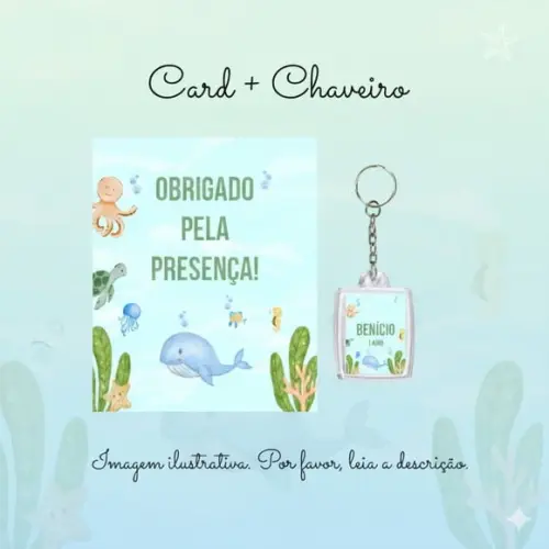 Chaveiro Personalizado Fundo do Mar Aquarela Lembrancinha