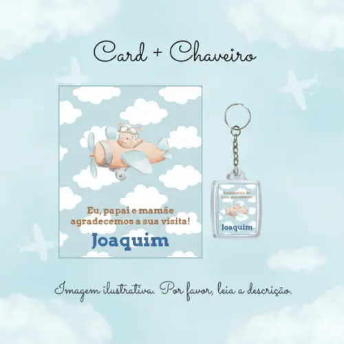 Chaveiro Personalizado Ursinho Aviador Lembrancinha