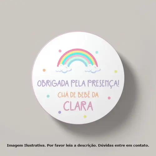 Tag Personalizada Chá de Bebê Arco-íris Candy Color