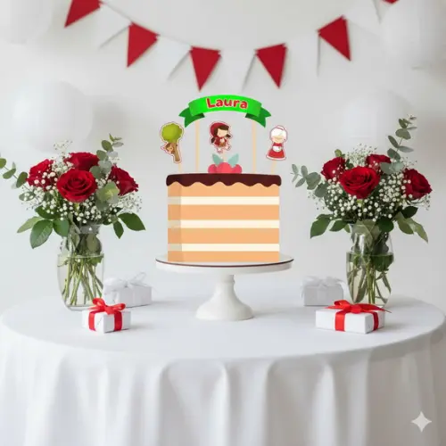 Topo de Bolo Personalizado Chapeuzinho Vermelho