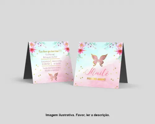 Cartão Agradecimento Mesa Personalizada Borboleta