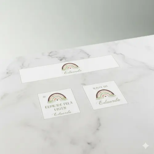 Rótulo Água, Rótulo Álcool, Tag Arco-íris Boho