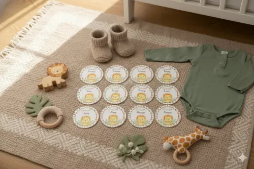 Kit Adesivo Mesversário Personalizado Leãozinho