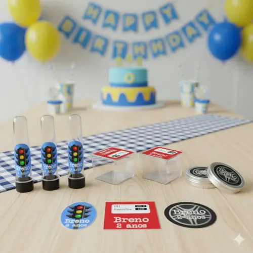 Kit Personalizado Latinha, Tubete, Caixinha Acrílica Carros