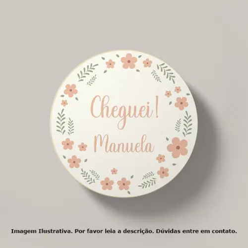 Tag Personalizada Maternidade Flores Coral