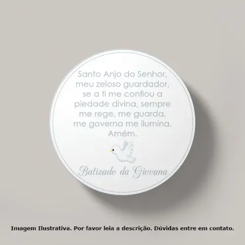 Tag Personalizada Batizado Oração Santo Anjo