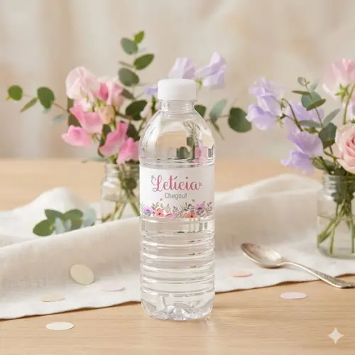Rótulo Água Personalizado Jardim Aquarela