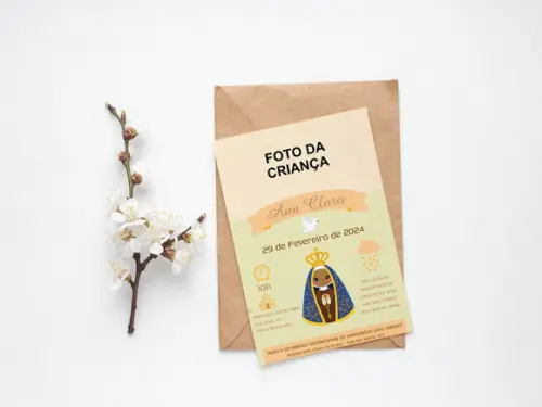 Convite Digital Personalizado Batizado Nossa Senhora