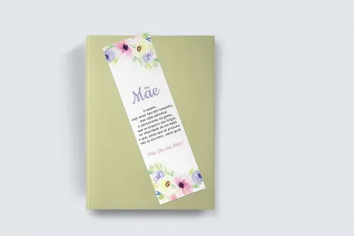 Marcador Página Personalizado Dia das Mães Floral