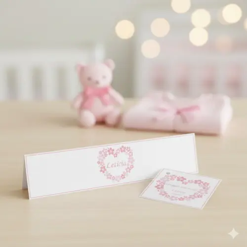 Rótulo Água Personalizado Flor de Cerejeira com Tag