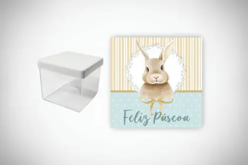 Adesivo Personalizado Caixa Acrílica Páscoa