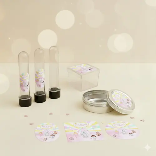 Kit Personalizado Latinha, Tubete, Caixa Circo Rosa Aquarela