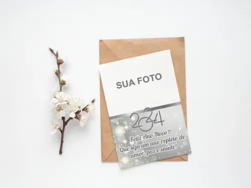 Cartão Digital Personalizado Fim de Ano Prata
