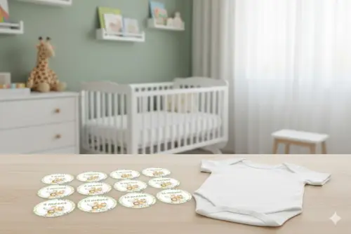 Kit Adesivo Mesversário Personalizado Safari Aquarela