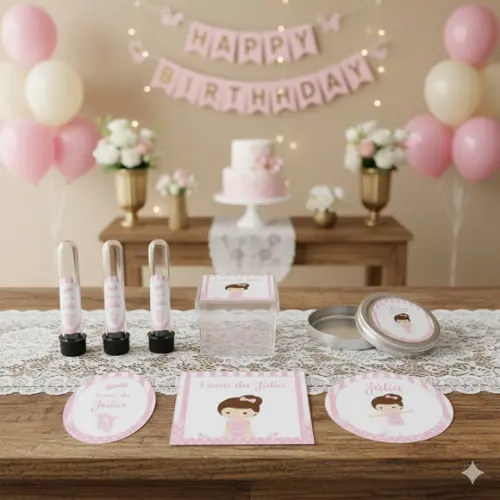 Kit Festa Personalizada Bailarina (45 Itens)