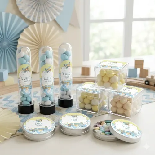 Lembrancinha Personalizada Kit 45 Peças Brinquedos Aquarela