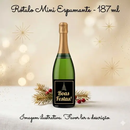Rótulo Personalizado Mini Espumante Boas Festas (10 Un)
