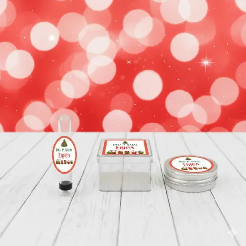 Kit Personalizado Latinha, Tubete, Caixa Meu Primeiro Natal