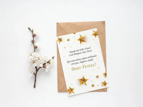 Cartão Digital Personalizado Boas Festas Minimalista