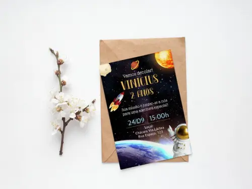 Convite Digital Personalizado Astronauta