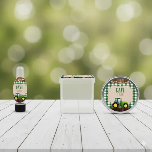 Kit Personalizado Latinha, Tubete, Caixinha Trator