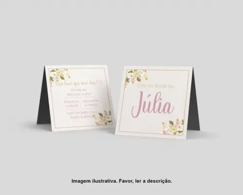 Cartão Agradecimento Mesa Personalizado Chá de Bebê