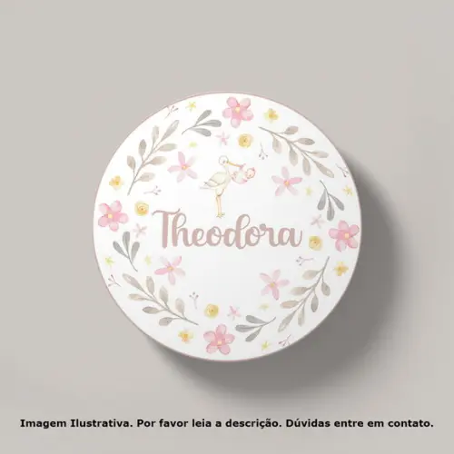 Tag Personalizada Cegonha Rosa