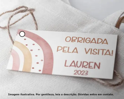 Tag Personalizada Maternidade Arco-íris Boho