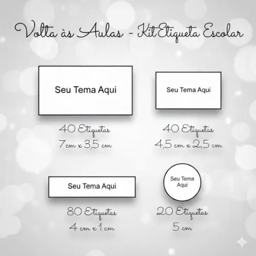 180 Etiquetas Escolares Personalizadas - Qualquer Tema