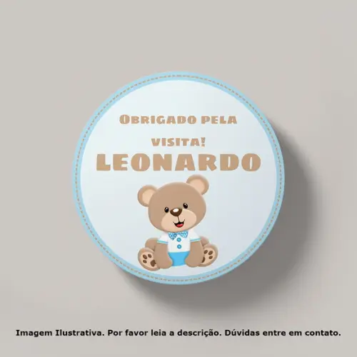 Tag Personalizada Ursinho Azul e Marrom