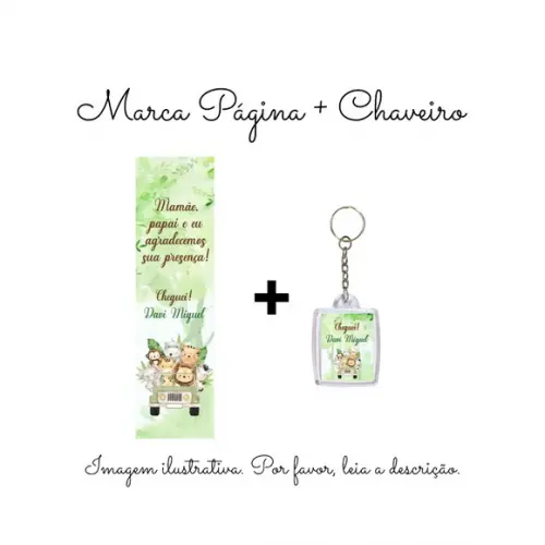 Marcador Página Personalizado com Chaveiro Safari