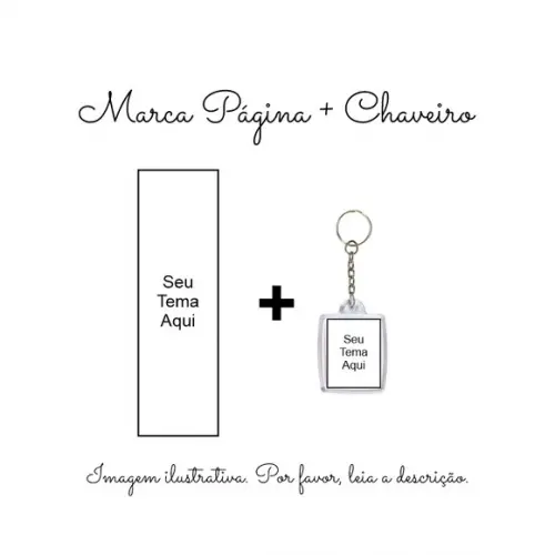Marca Página com Chaveiro - Qualquer Tema (10 Unidades)