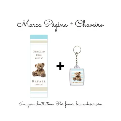 Marcador Página Personalizado com Chaveiro Ursinho