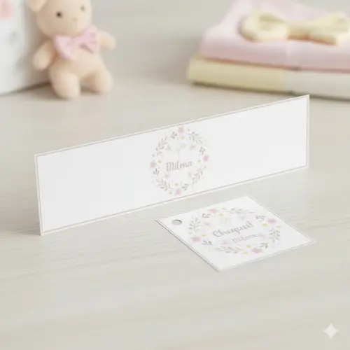 Rótulo Água Personalizado Cegonha Floral com Tag