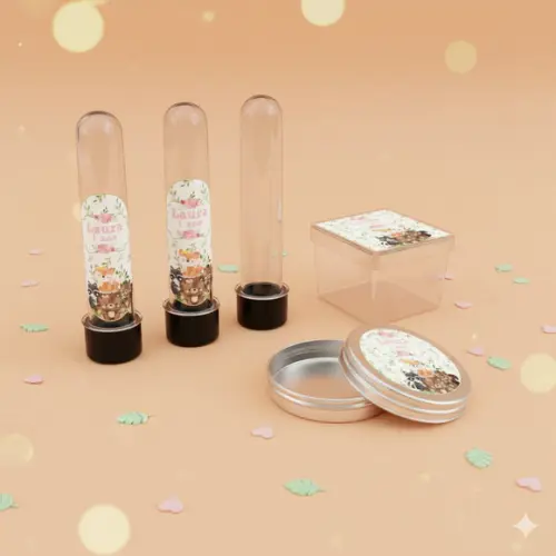 Kit Personalizado Latinha, Tubete, Caixinha Bosque Aquarela