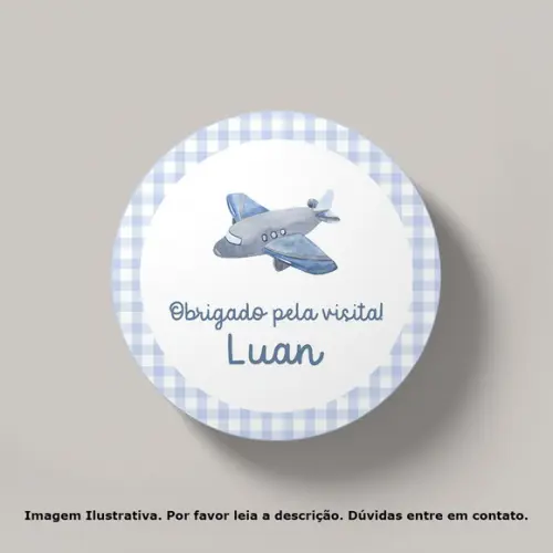 Tag Personalizada Maternidade Avião