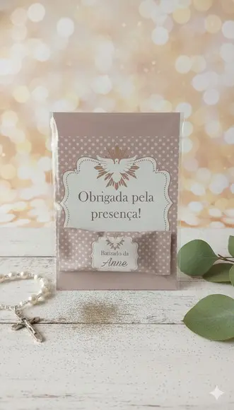 Balinha Personalizada Batizado com Cartão