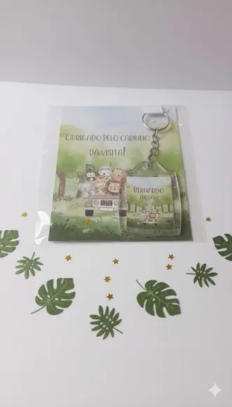 Chaveiro Personalizado Safari Lembrancinha Maternidade