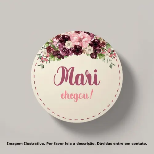 Tag Personalizada Maternidade Floral Marsala
