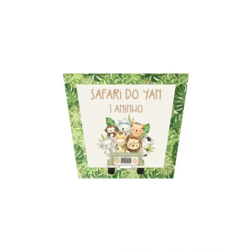 Adesivo Personalizado Balde Pipoca Safari