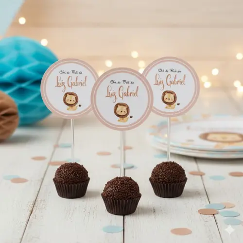 Topper para Docinho Personalizado Leãozinho
