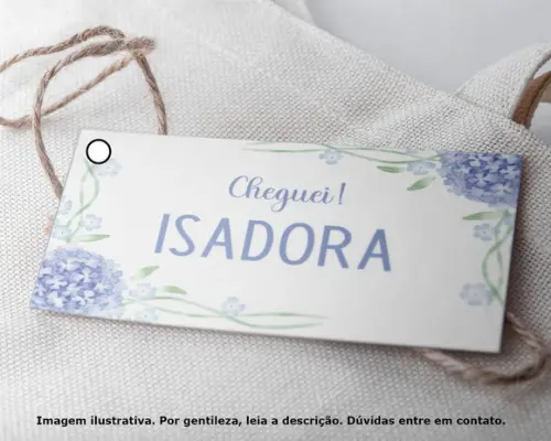 Tag Personalizada Maternidade Floral Azul