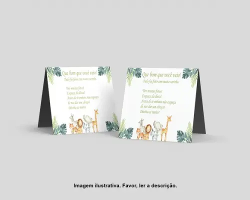 Cartão Agradecimento Mesa Personalizado Safari