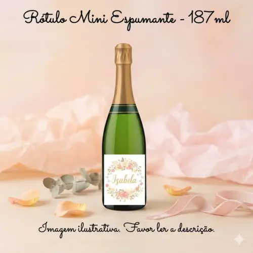 Rótulo Personalizado Mini Espumante Maternidade Floral 10 un