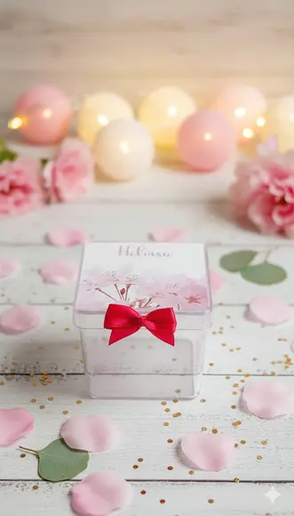 Lembrancinha Caixinha Acrílica Personalizada Floral