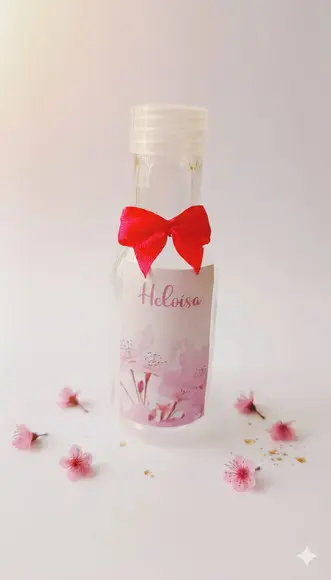 Lembrancinha Maternidade Garrafinha Personalizada Floral