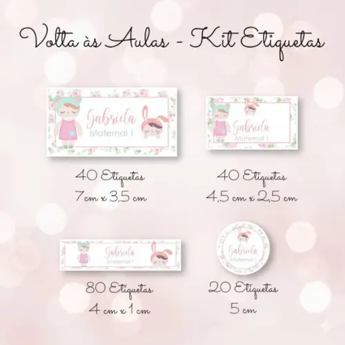 180 Etiquetas Escolares Personalizadas Metoo Doll