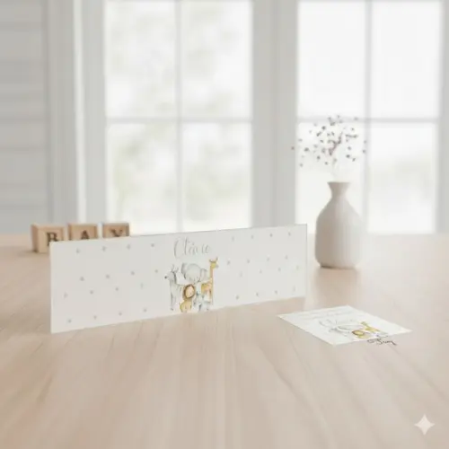 Rótulo Água Personalizado Safari Aquarela com Tag